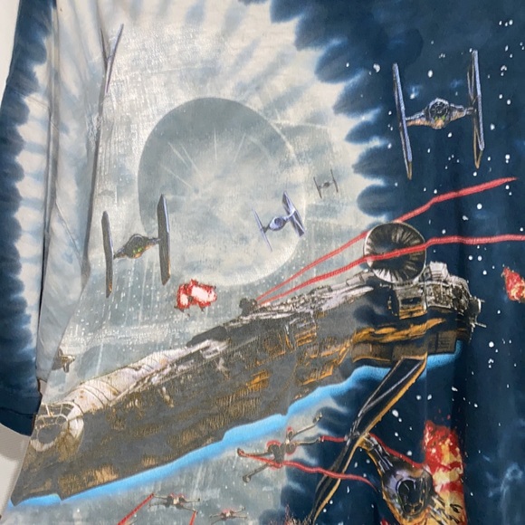 Vintage RARE 1997 Liquid Blue Star Wars All Over Print Tee Shirt - Picture 3 of 8